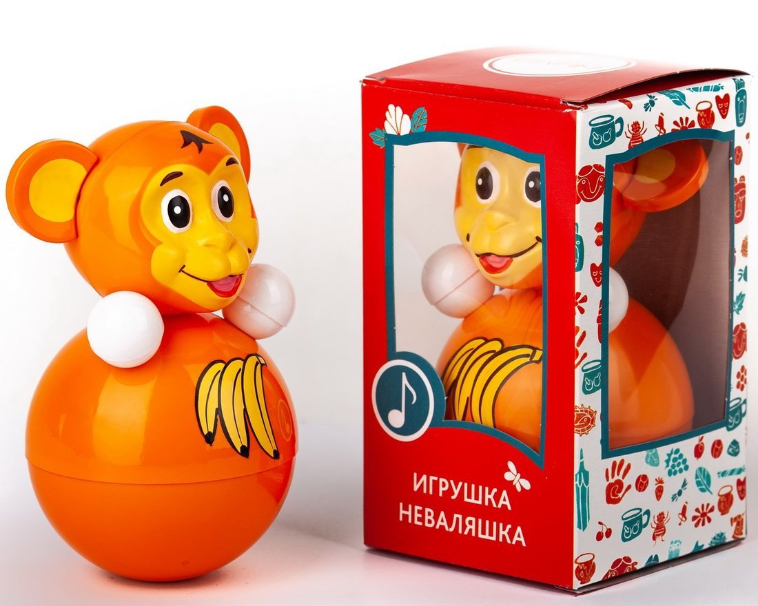 Игрушка-неваляшка Обезьянка, 15 см