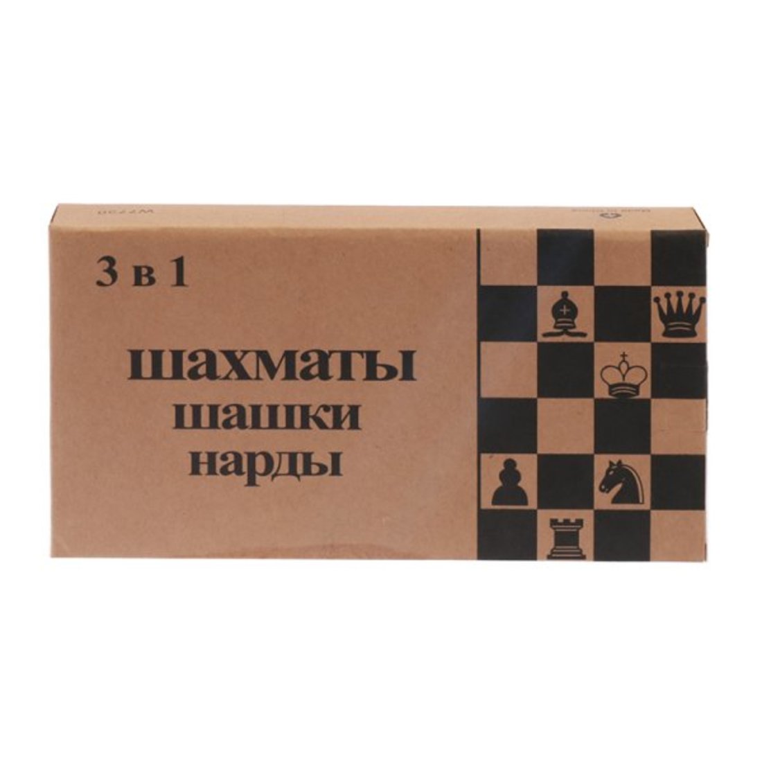 Игра настольная 3в1, в компл. игр. поле 24х24см., шахматы, шашки-нарды, кости, кор.