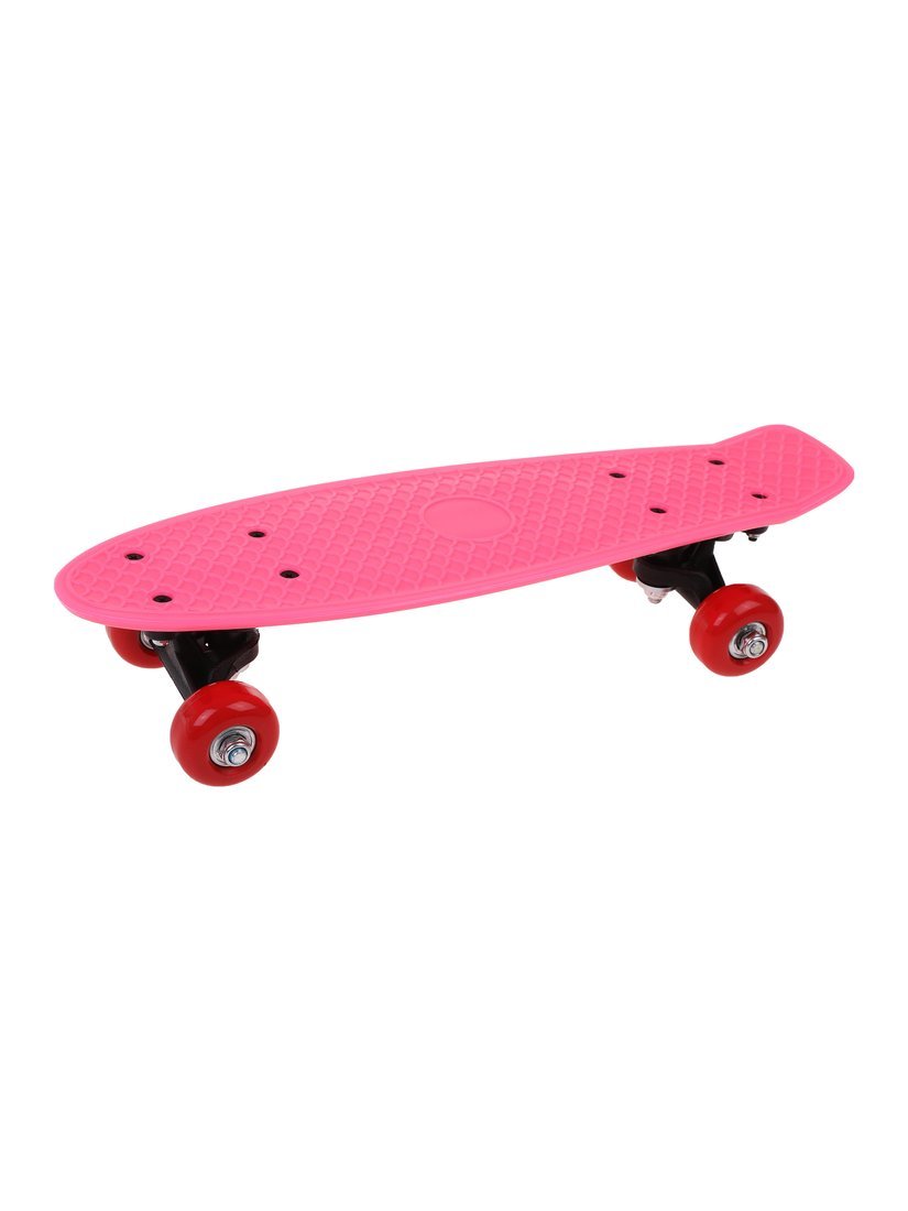 Скейтборд-пенниборд пластик 43 см., колеса PVC, крепления пластик, розовый