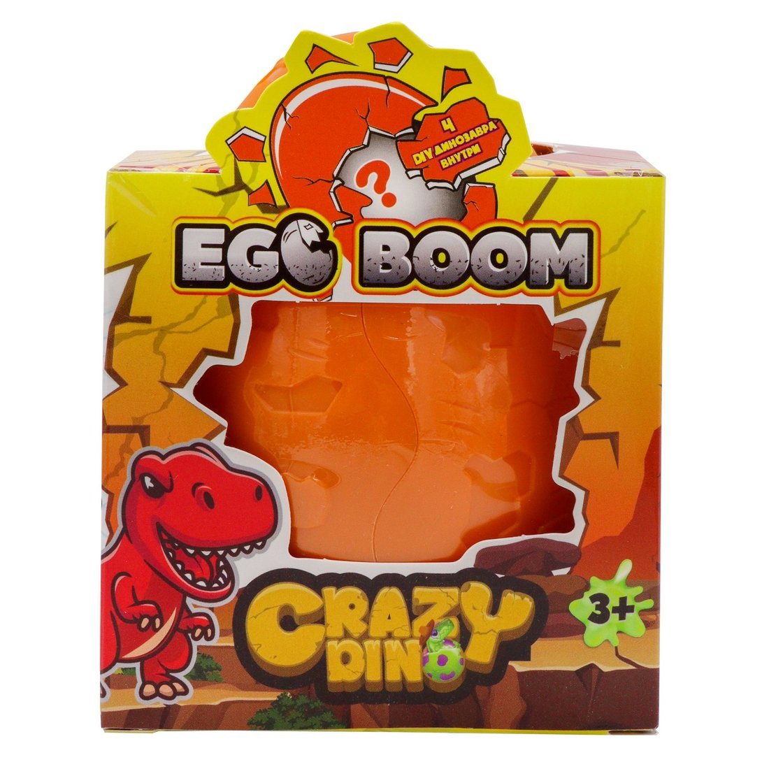 Коллекционная фигурка-сюрприз динозавра с картой Egg Boom, в ассорт.