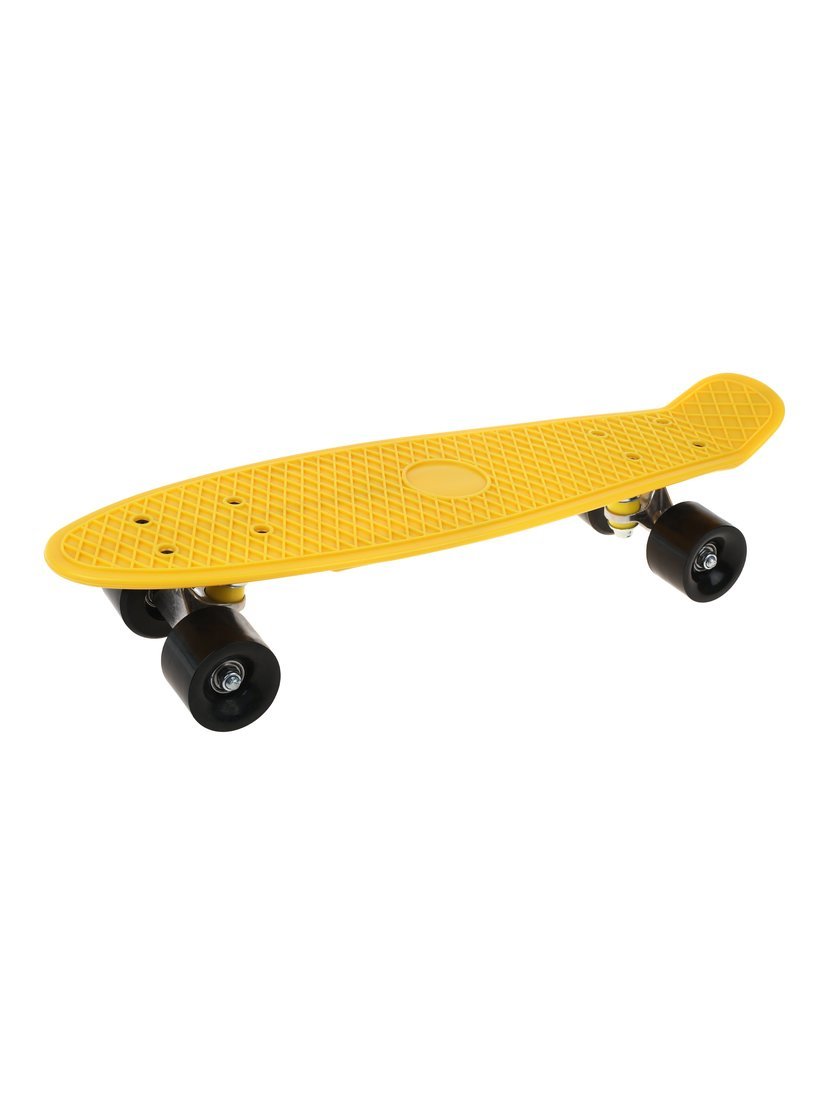 Скейтборд пластик 56 см, колеса PVC, крепления алюмин., жёлтый